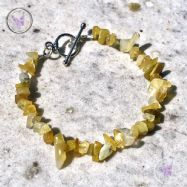 Yellow Opal Chip Bracelet With Silver Toggle Clasp